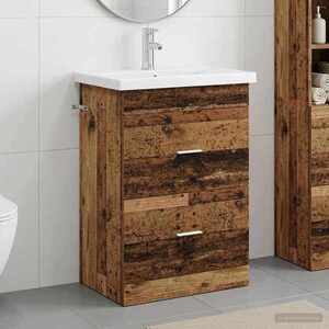 Imagine vidaXL Set de mobilier pentru baie Lemn vechi 61 x 40 x 84, 5 cm