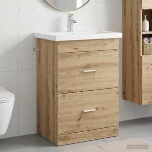 Imagine vidaXL Set de mobilier pentru baie Stejar Artizanal 61 x 40 x 84, 5 cm