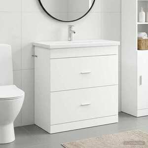 Imagine vidaXL Set de mobilier pentru baie Alb 81 x 40 x 84, 5 cm