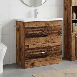Imagine vidaXL Set de mobilier pentru baie Lemn vechi 81 x 40 x 84, 5 cm