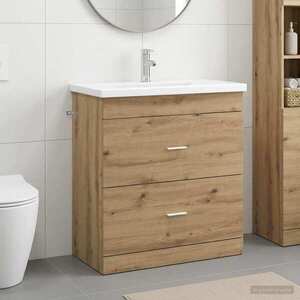 Imagine vidaXL Set de mobilier pentru baie Stejar Artizanal 81 x 40 x 84, 5 cm