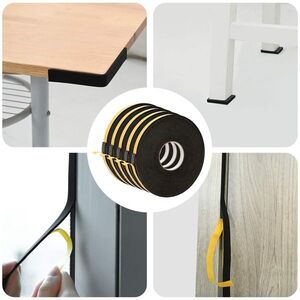 Imagine vidaXL Bandă din spumă autoadezivă 5 buc. Negru 15mm x 10m Spumă CR