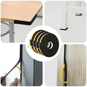 Imagine vidaXL Bandă din spumă autoadezivă 4 buc. Negru 20mm x 5m Spumă CR