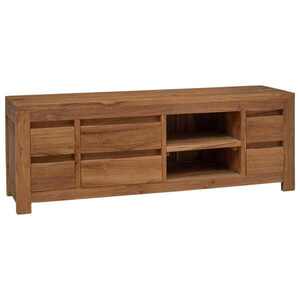 Imagine vidaXL Comodă TV 110 x 30 x 40 cm natural Lemn solid de tec