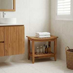 Imagine vidaXL Măsuță de toaleta natural 50 x 35 x 45 cm Lemn solid de tec