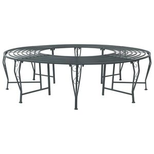 Imagine vidaXL Bancă cu arbori 8-Număr de locuri Ø 160 x 44 cm Oțel