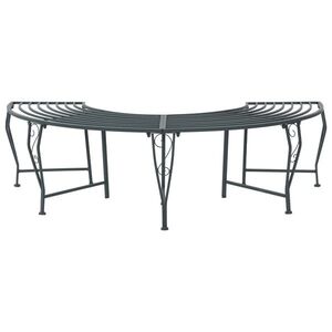Imagine vidaXL Bancă cu arbori 4-Număr de locuri 160 x 80 x 44 cm Oțel