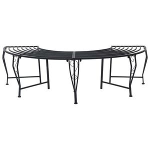 Imagine vidaXL Bancă cu arbori 4-Număr de locuri 160 x 80 x 44 cm Oțel Negru
