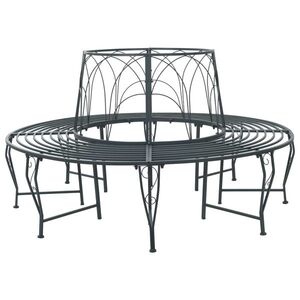 Imagine vidaXL Bancă cu arbori 8-Număr de locuri Ø 160 x 89 cm Oțel