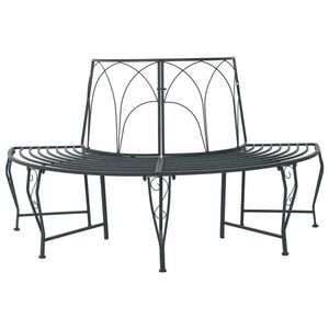 Imagine vidaXL Bancă cu arbori 4-Număr de locuri 160 x 80 x 89 cm Oțel