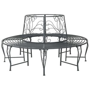 Imagine vidaXL Bancă cu arbori 8-Număr de locuri Ø 160 x 89 cm Oțel