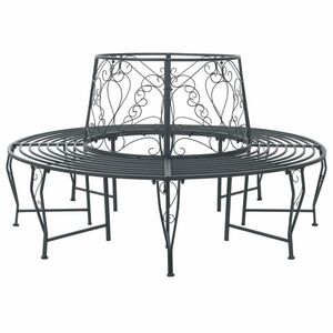 Imagine vidaXL Bancă cu arbori 8-Număr de locuri Ø 160 x 89 cm Oțel
