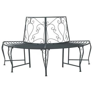 Imagine vidaXL Bancă cu arbori 4-Număr de locuri 160 x 80 x 89 cm Oțel