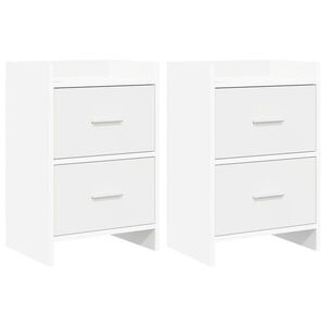 Imagine vidaXL Mese de noptieră 2 buc. Alb 40 x 30 x 60 cm Lemn prelucrat