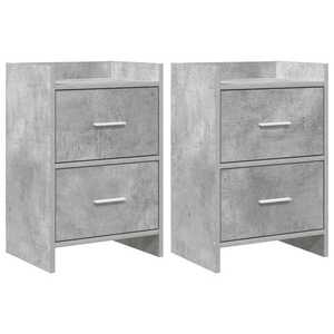 Imagine vidaXL Mese de noptieră 2 buc. Gri Beton 40 x 30 x 60 cm