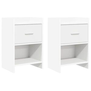 Imagine vidaXL Mese de noptieră 2 buc. Alb 40 x 30 x 60 cm Lemn prelucrat