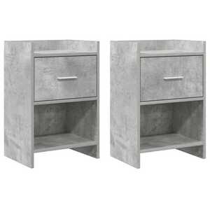Imagine vidaXL Mese de noptieră 2 buc. Gri Beton 40 x 30 x 60 cm