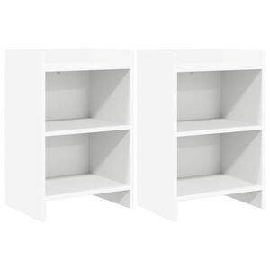 Imagine vidaXL Mese de noptieră 2 buc. Alb 40 x 30 x 60 cm Lemn prelucrat