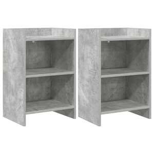Imagine vidaXL Mese de noptieră 2 buc. Gri Beton 40 x 30 x 60 cm