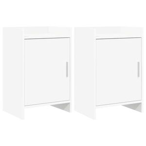 Imagine vidaXL Mese de noptieră 2 buc. Alb 40 x 30 x 60 cm Lemn prelucrat