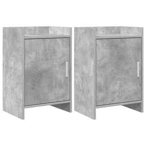 Imagine vidaXL Mese de noptieră 2 buc. Gri Beton 40 x 30 x 60 cm