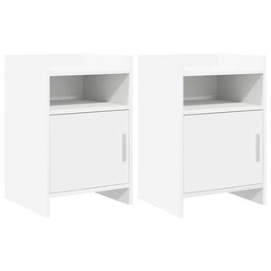 Imagine vidaXL Mese de noptieră 2 buc. Alb 40 x 36 x 60 cm Lemn prelucrat