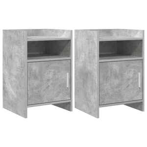 Imagine vidaXL Mese de noptieră 2 buc. Gri Beton 40 x 36 x 60 cm