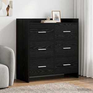 Imagine vidaXL Bufet Stejar Negru 75 x 33 x 80 cm Lemn prelucrat