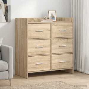 Imagine vidaXL Bufet Stejar Sonoma 75 x 33 x 80 cm Lemn prelucrat