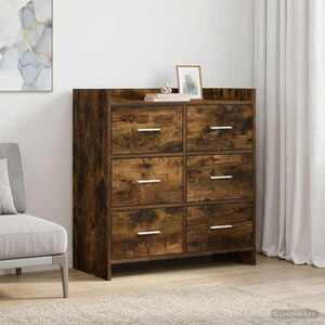 Imagine vidaXL Bufet Stejar fumuriu 75 x 33 x 80 cm Lemn prelucrat
