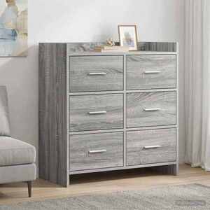 Imagine vidaXL Bufet Sonoma gri 75 x 33 x 80 cm Lemn prelucrat