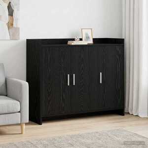 Imagine vidaXL Bufet Stejar Negru 98, 5 x 33 x 80 cm Lemn prelucrat