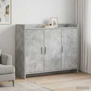 Imagine vidaXL Bufet Gri Beton 98, 5 x 33 x 80 cm Lemn prelucrat