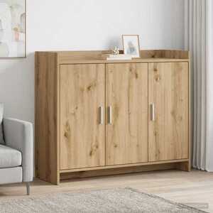 Imagine vidaXL Bufet Stejar Artizanal 98, 5 x 33 x 80 cm Lemn prelucrat