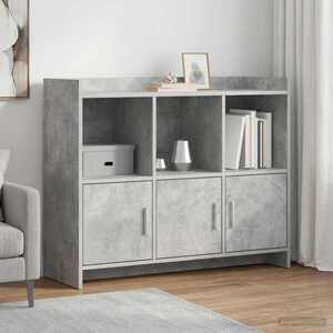 Imagine vidaXL Bufet Gri Beton 98, 5 x 33 x 80 cm Lemn prelucrat