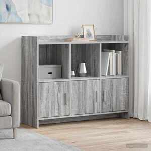 Imagine vidaXL Bufet Sonoma gri 98, 5 x 33 x 80 cm Lemn prelucrat