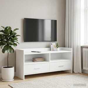 Imagine vidaXL Cabinet TV 100 x 33 x 47 cm Alb Lemn prelucrat