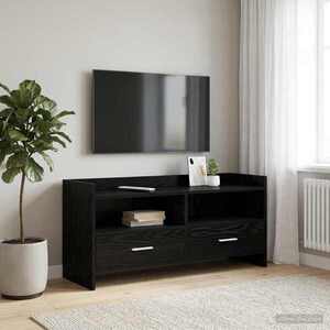 Imagine vidaXL Cabinet TV 100 x 33 x 47 cm Stejar Negru Lemn prelucrat