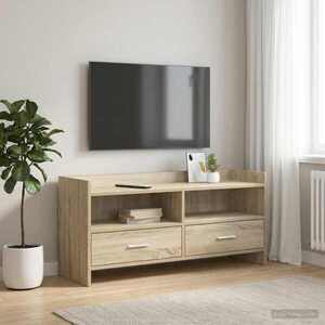 Imagine vidaXL Cabinet TV 100 x 33 x 47 cm Stejar Sonoma Lemn prelucrat