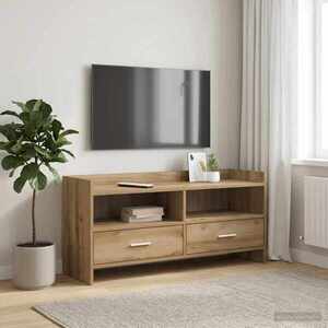 Imagine vidaXL Cabinet TV 100 x 33 x 47 cm Stejar Artizanal Lemn prelucrat
