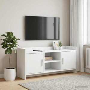 Imagine vidaXL Cabinet TV 102 x 33 x 47 cm Alb Lemn prelucrat