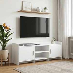 Imagine vidaXL Cabinet TV 130 x 33 x 47 cm Alb Lemn prelucrat