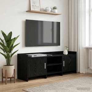 Imagine vidaXL Cabinet TV 130 x 33 x 47 cm Stejar Negru Lemn prelucrat
