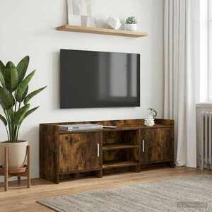 Imagine vidaXL Cabinet TV 130 x 33 x 47 cm Stejar fumuriu Lemn prelucrat