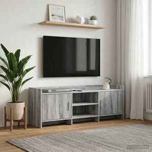 Imagine vidaXL Cabinet TV 130 x 33 x 47 cm Sonoma gri Lemn prelucrat