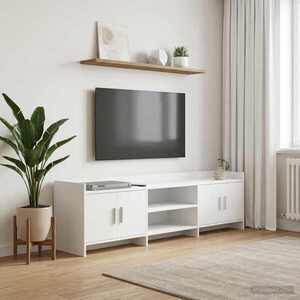 Imagine vidaXL Cabinet TV 168 x 33 x 47 cm Alb Lemn prelucrat