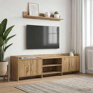 Imagine vidaXL Cabinet TV 168 x 33 x 47 cm Stejar Artizanal Lemn prelucrat