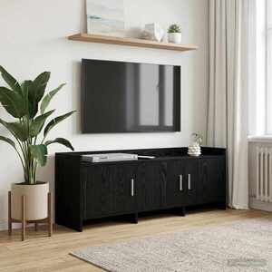 Imagine vidaXL Cabinet TV 130 x 33 x 47 cm Stejar Negru Lemn prelucrat