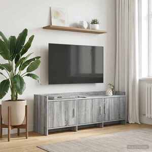 Imagine vidaXL Cabinet TV 130 x 33 x 47 cm Sonoma gri Lemn prelucrat