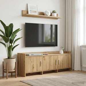 Imagine vidaXL Cabinet TV 130 x 33 x 47 cm Stejar Artizanal Lemn prelucrat